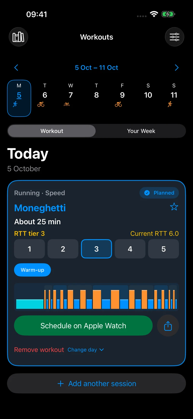 Today’s adaptive workout, with challenge levels and Apple Watch scheduling